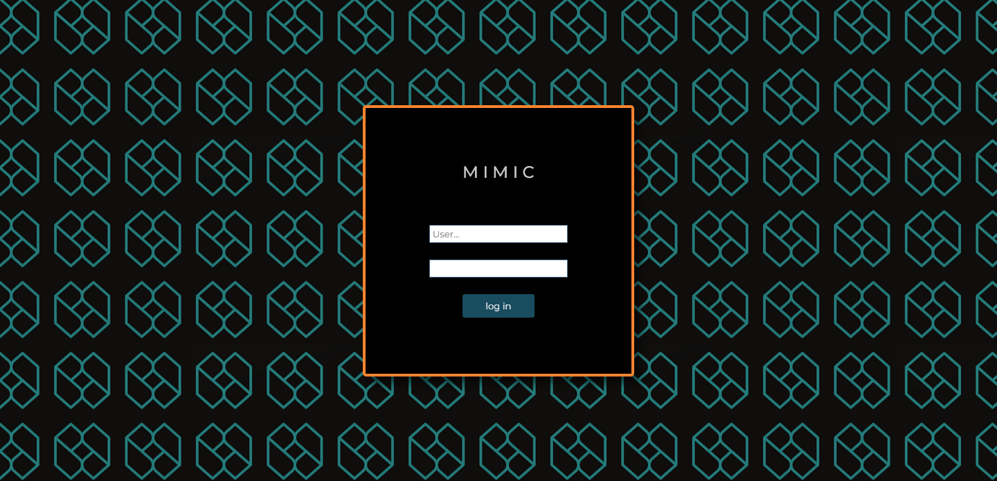 MIMIC architecture: Presentation stage, project login